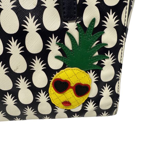 Kate Spade New York Cedar Street Pineapples Hayden Handbag Tote Black White - Picture 13 of 16